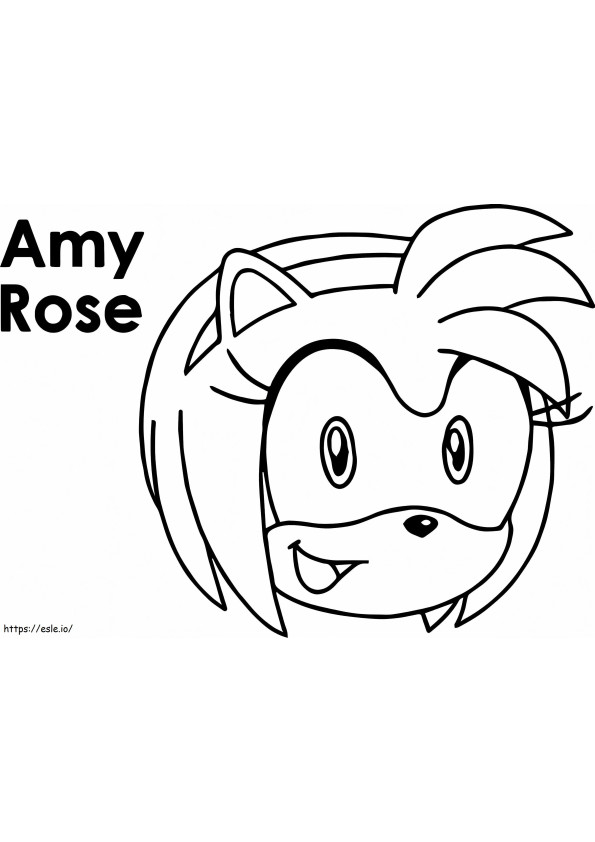 Coloriage Amy Roses Visage à imprimer dessin