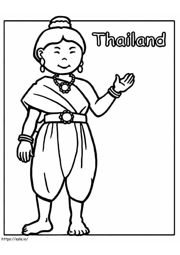 Thailand Woman coloring page
