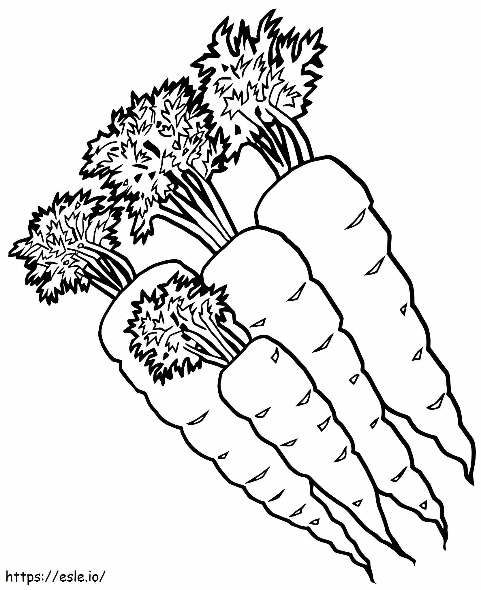 Four Carrots coloring page