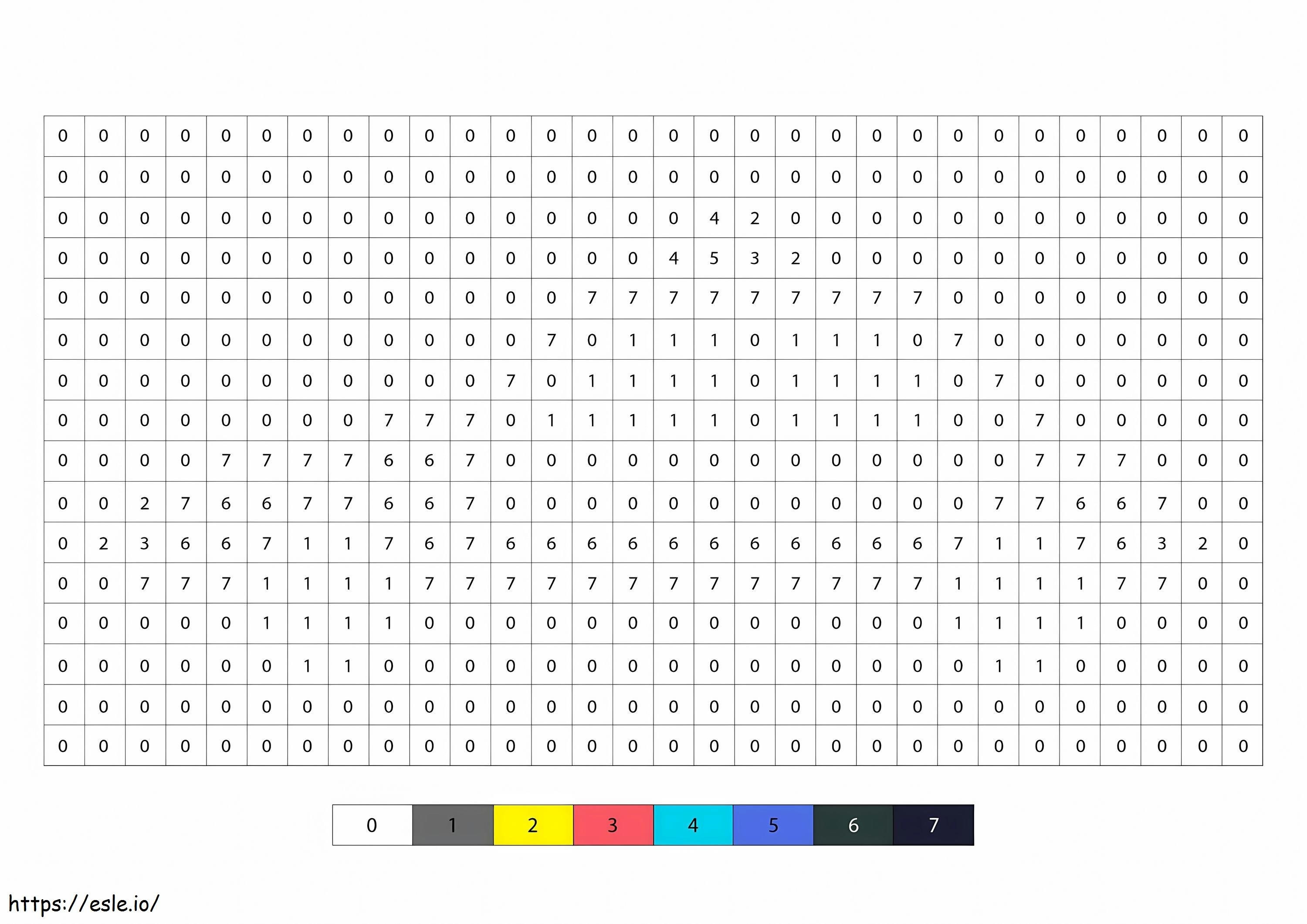 Auto della polizia Pixel Art colore per numero da colorare