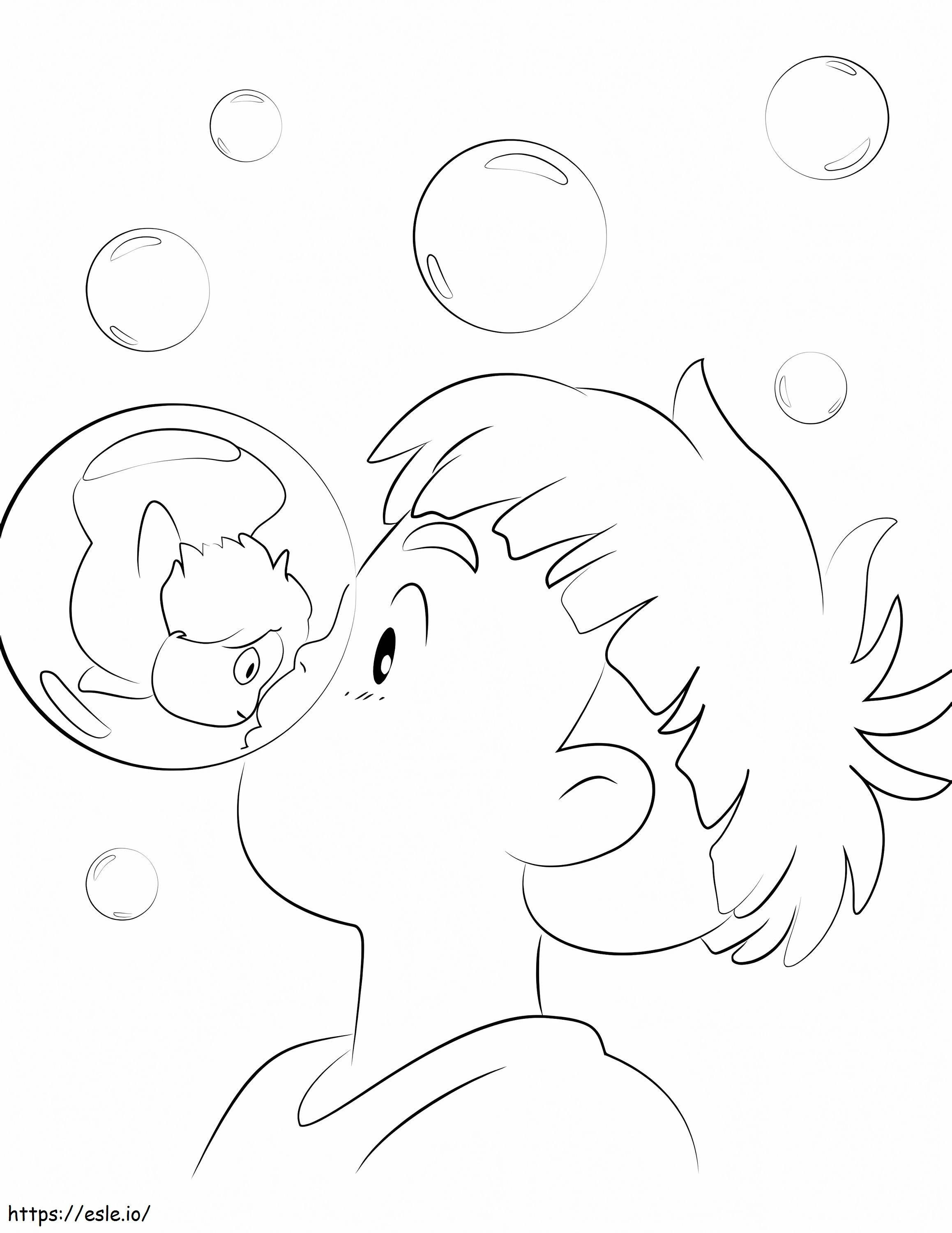Sosuke dan Ponyo 1 Gambar Mewarnai