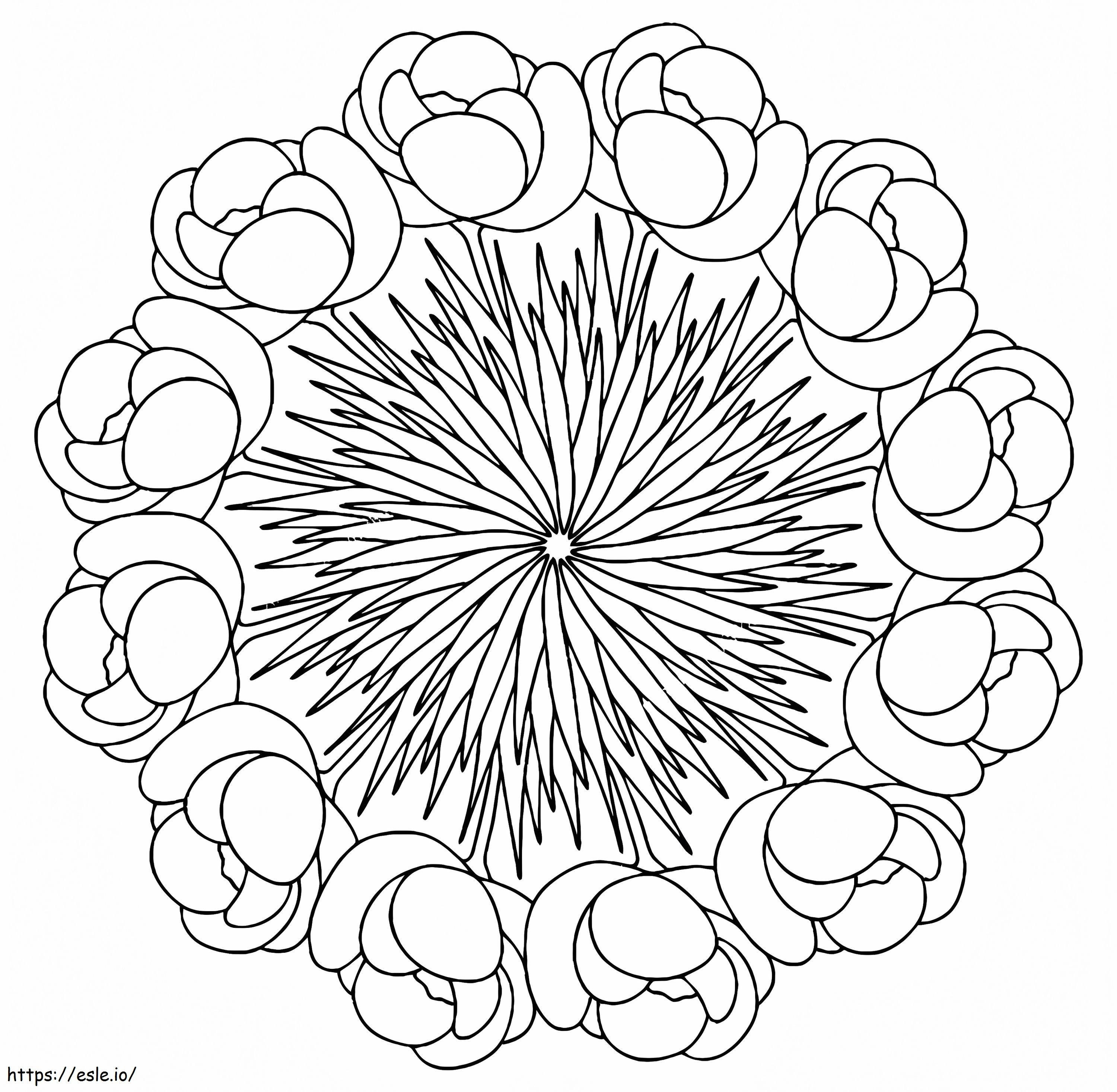 Pfingstrosen-Mandala ausmalbilder