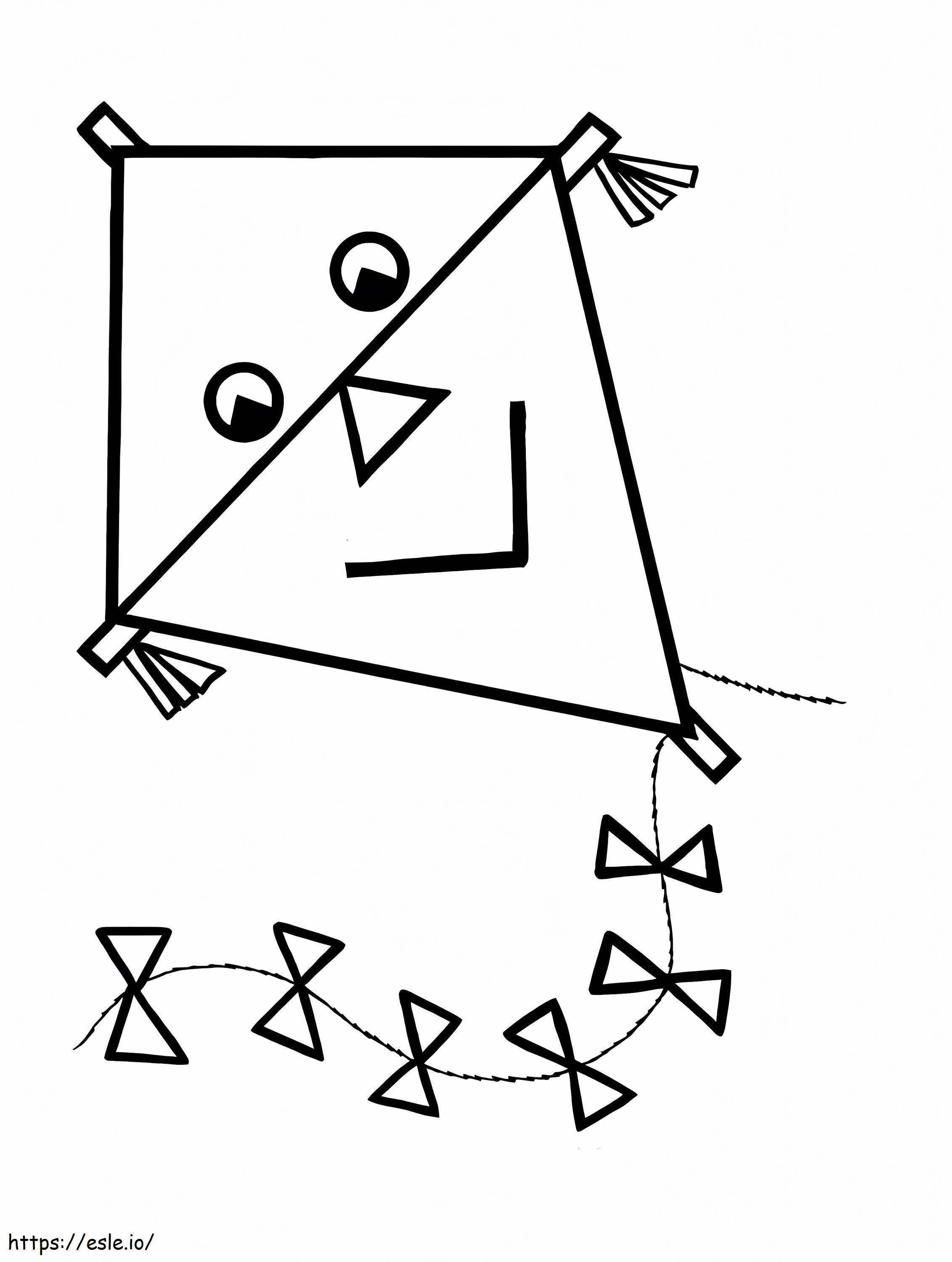 Coloriage Cerf-volant souriant à imprimer dessin