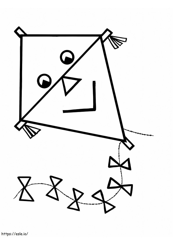 Coloriage Cerf-volant souriant à imprimer dessin