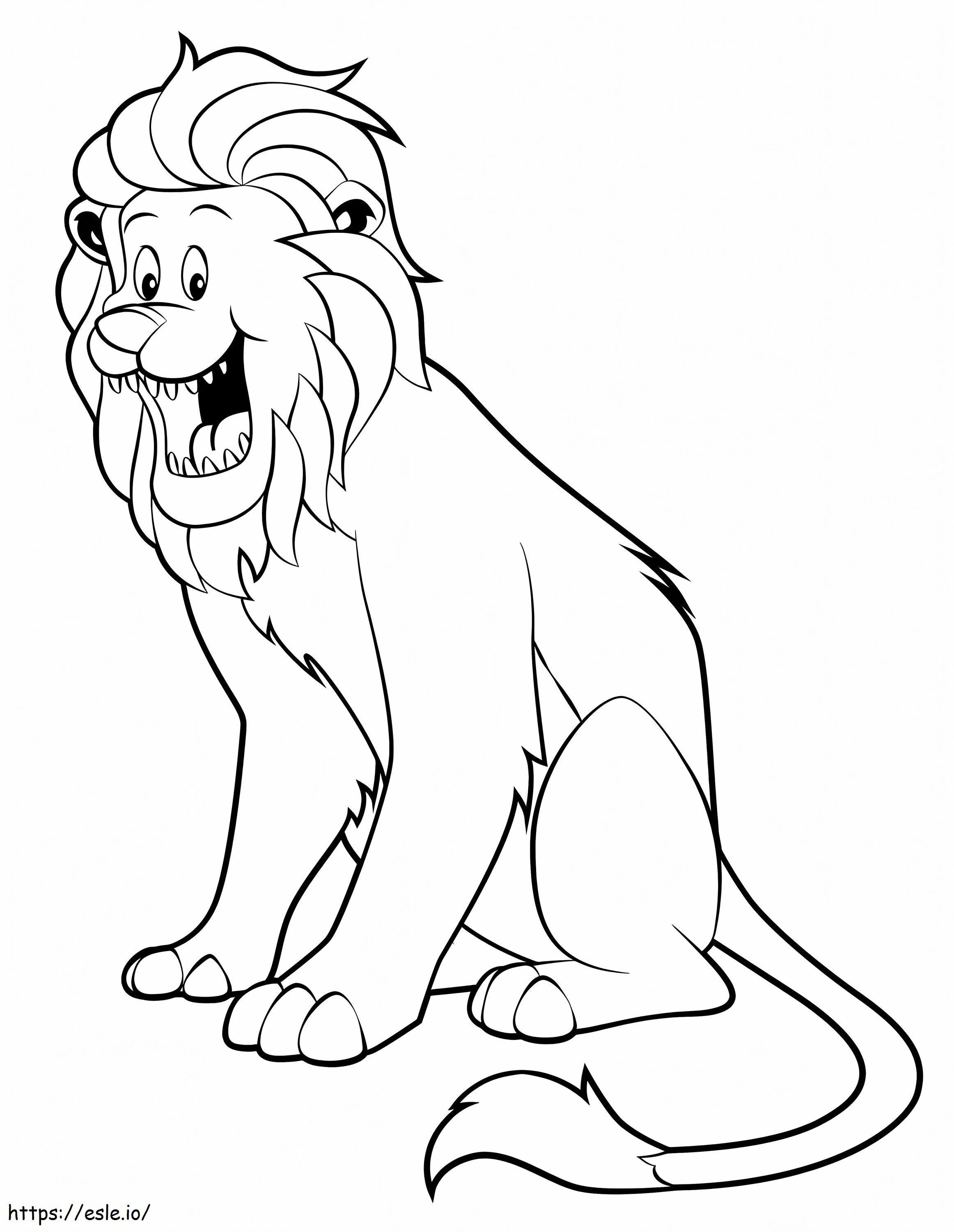 Coloriage Lion qui rit à imprimer dessin