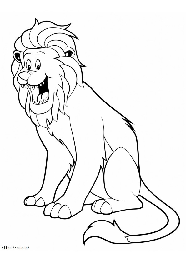 笑うライオン ぬりえ - 塗り絵