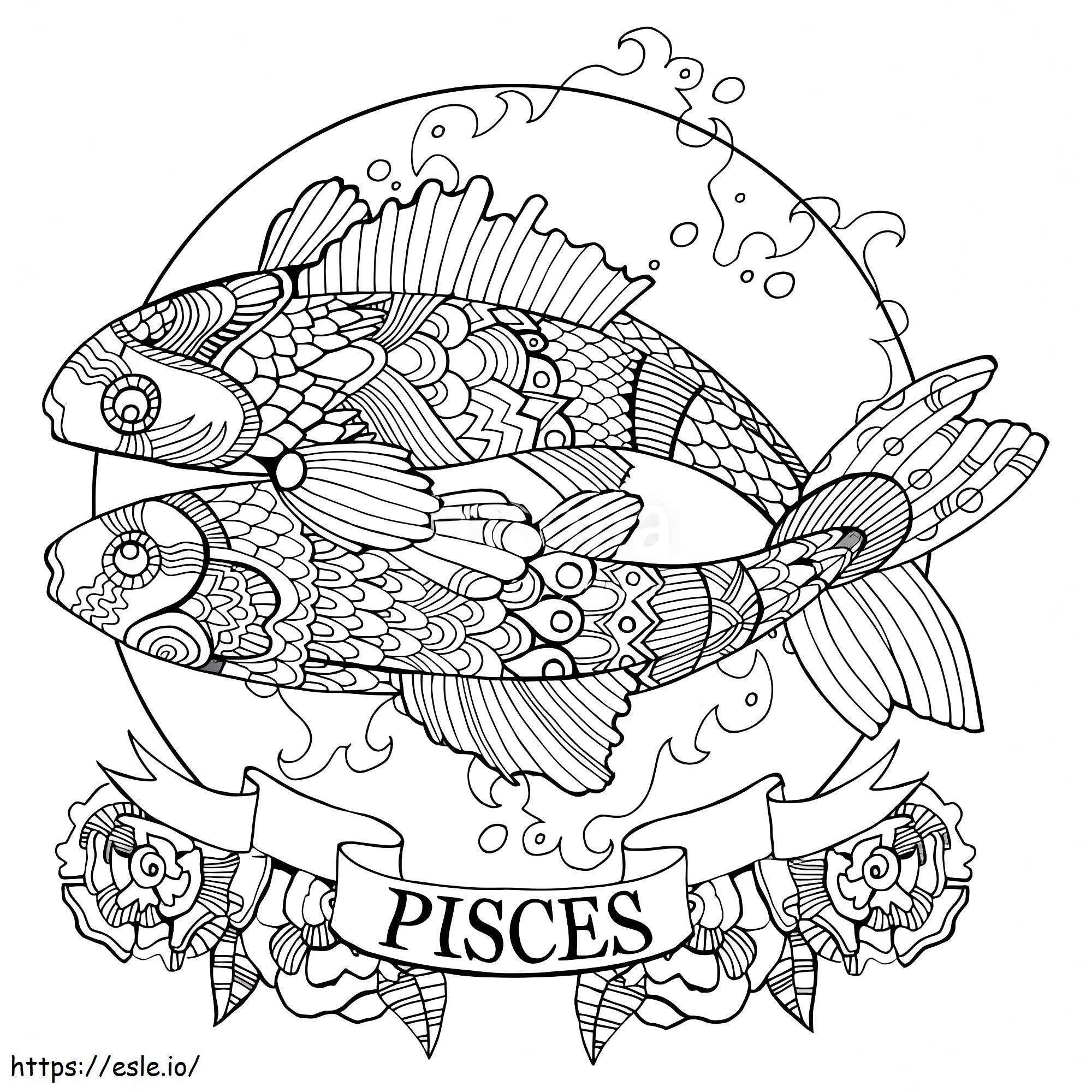 Pisces Dapat Dicetak Gambar Mewarnai