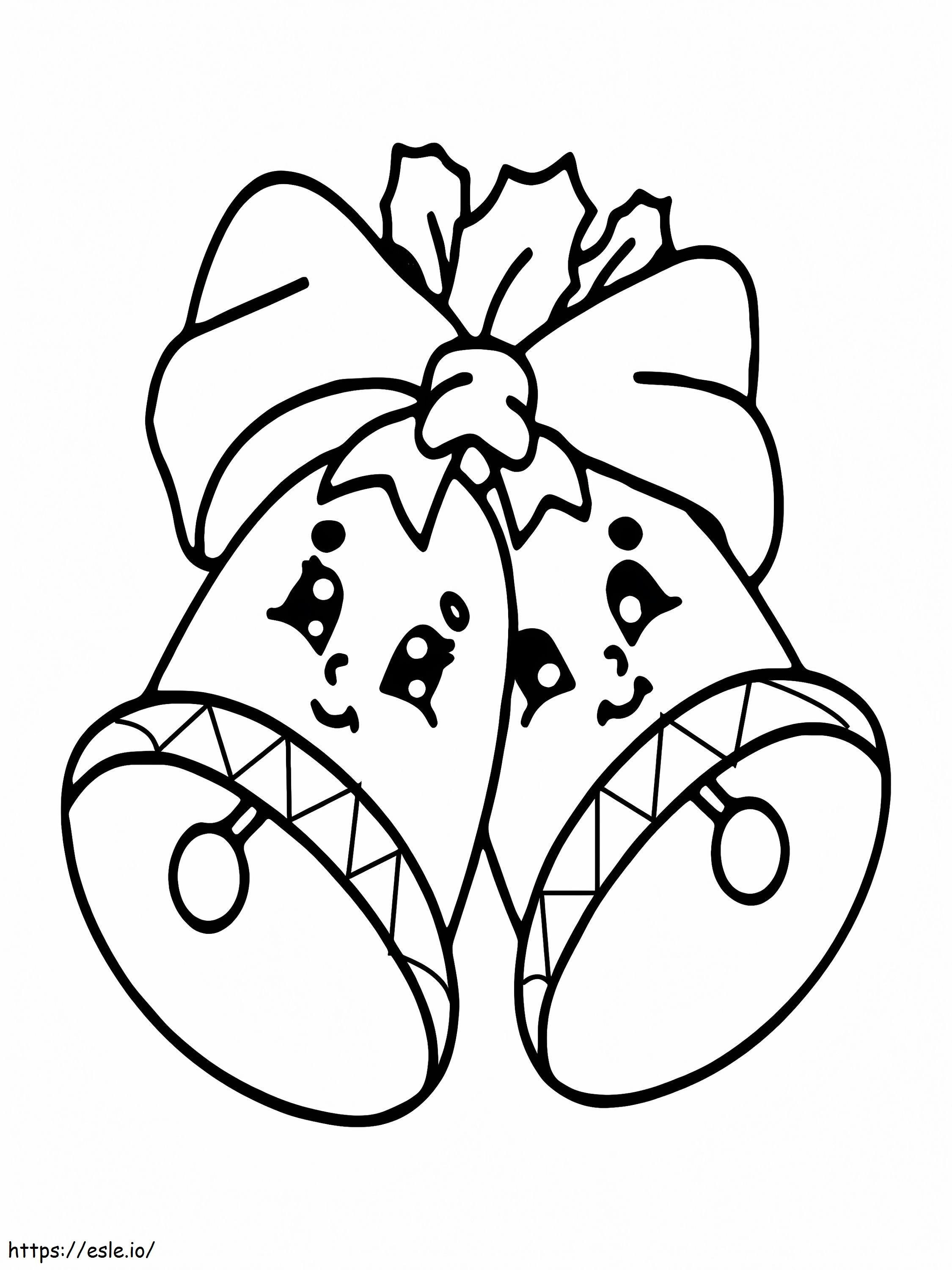 Christmas Bells With Smiling Faces coloring page