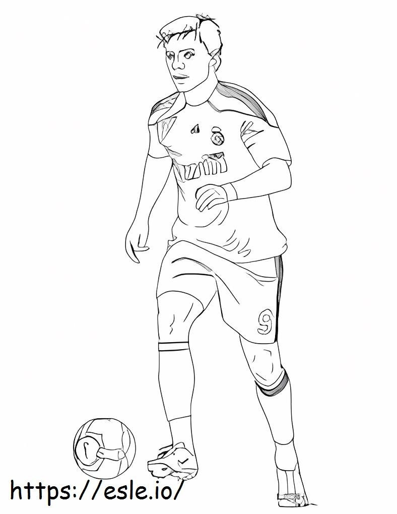Coloriage Xabi jouant au football à imprimer dessin