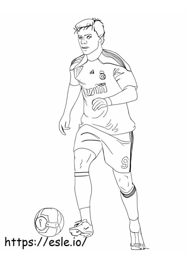 Xabi Playing Soccer coloring page