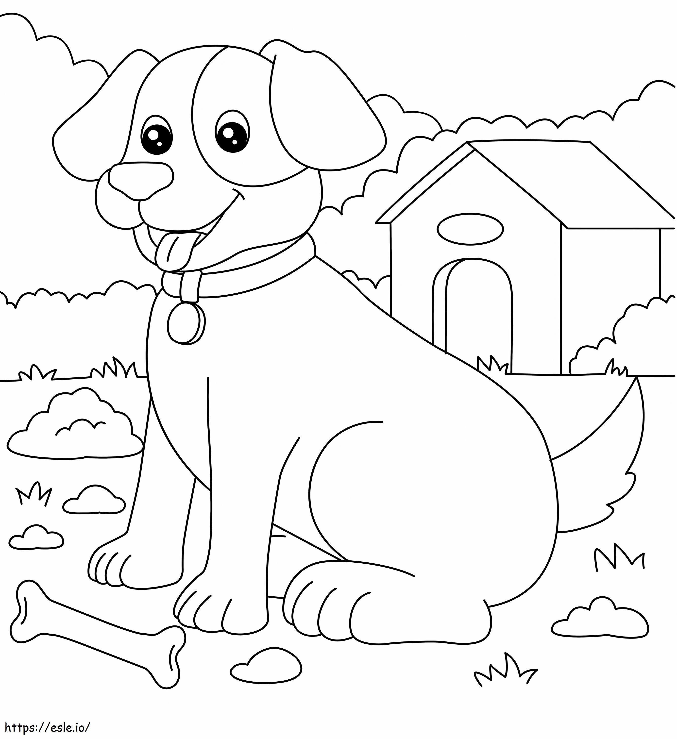 Coloriage Chien osseux et chien domestique à imprimer dessin