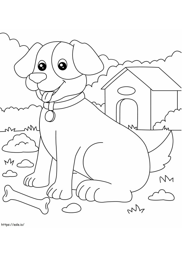 Cão Ossudo e Cão Doméstico para colorir
