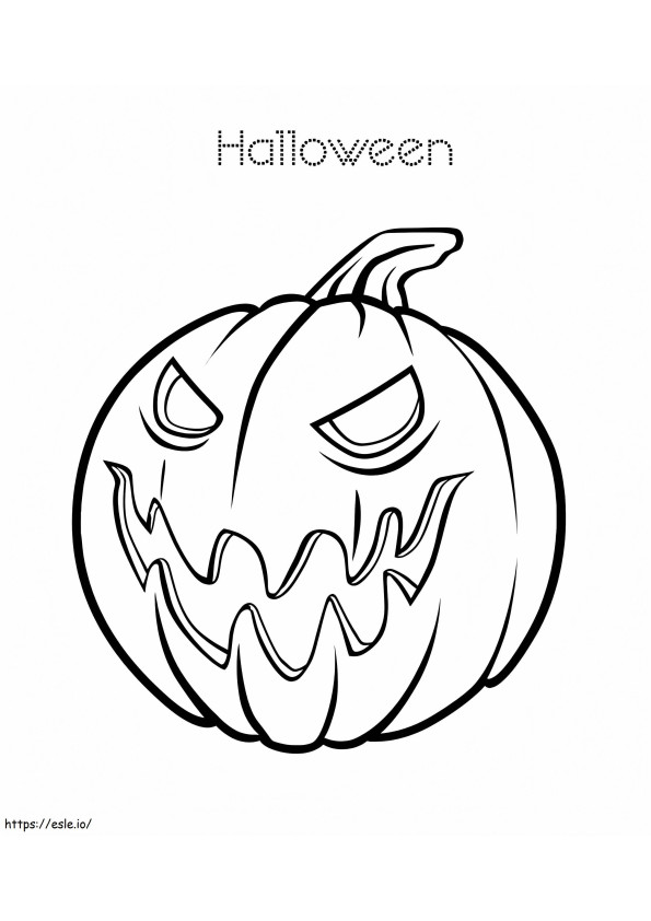 Basic Scary Pumpkin coloring page