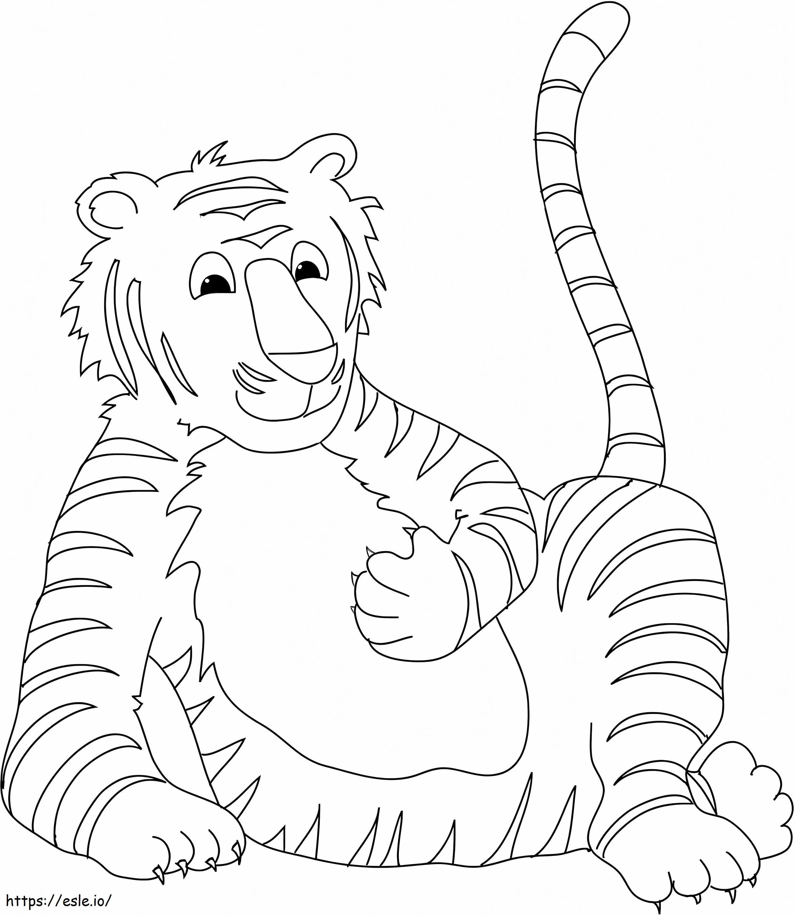 Tigru pentru copii 890X1024 de colorat