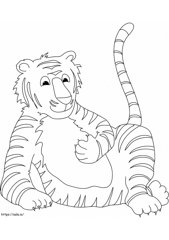 Tiger For Kids 890X1024 coloring page