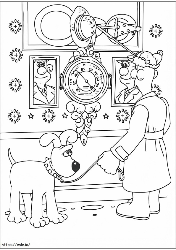 Coloriage Wallace et Gromit imprimable à imprimer dessin