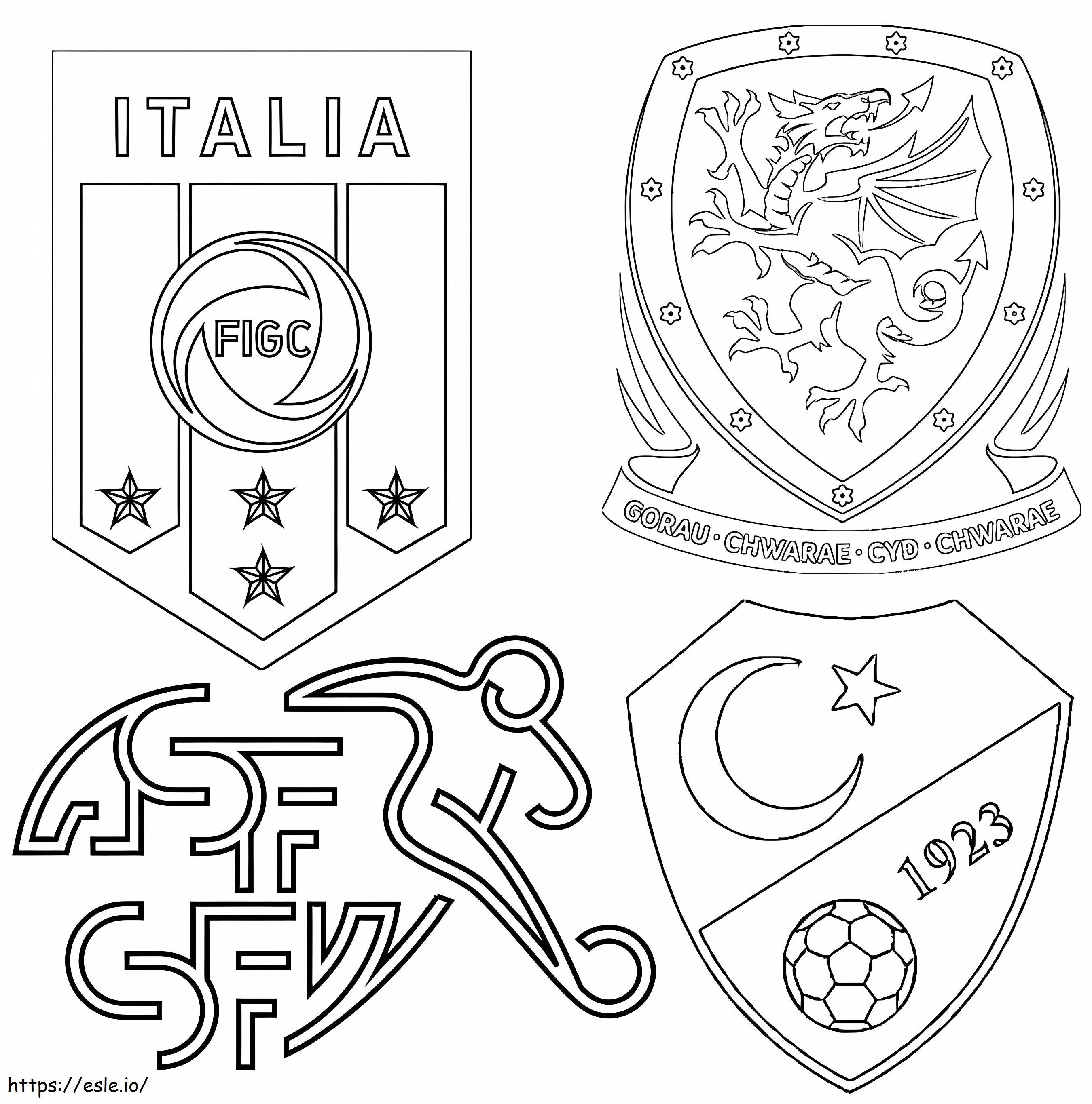 Grupa A Italia Elveția Turcia Țara Galilor de colorat
