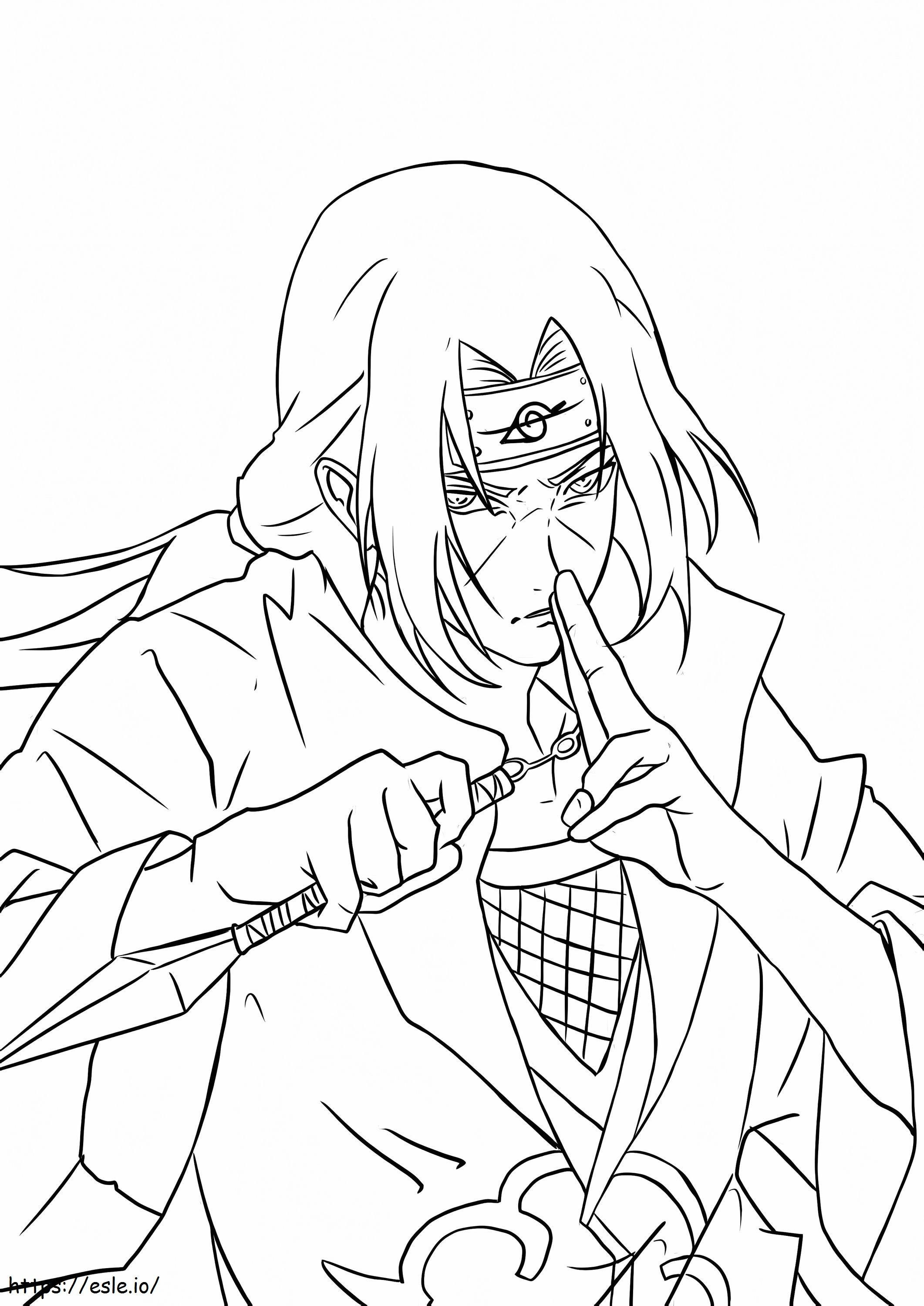 Itachi Fighting coloring page
