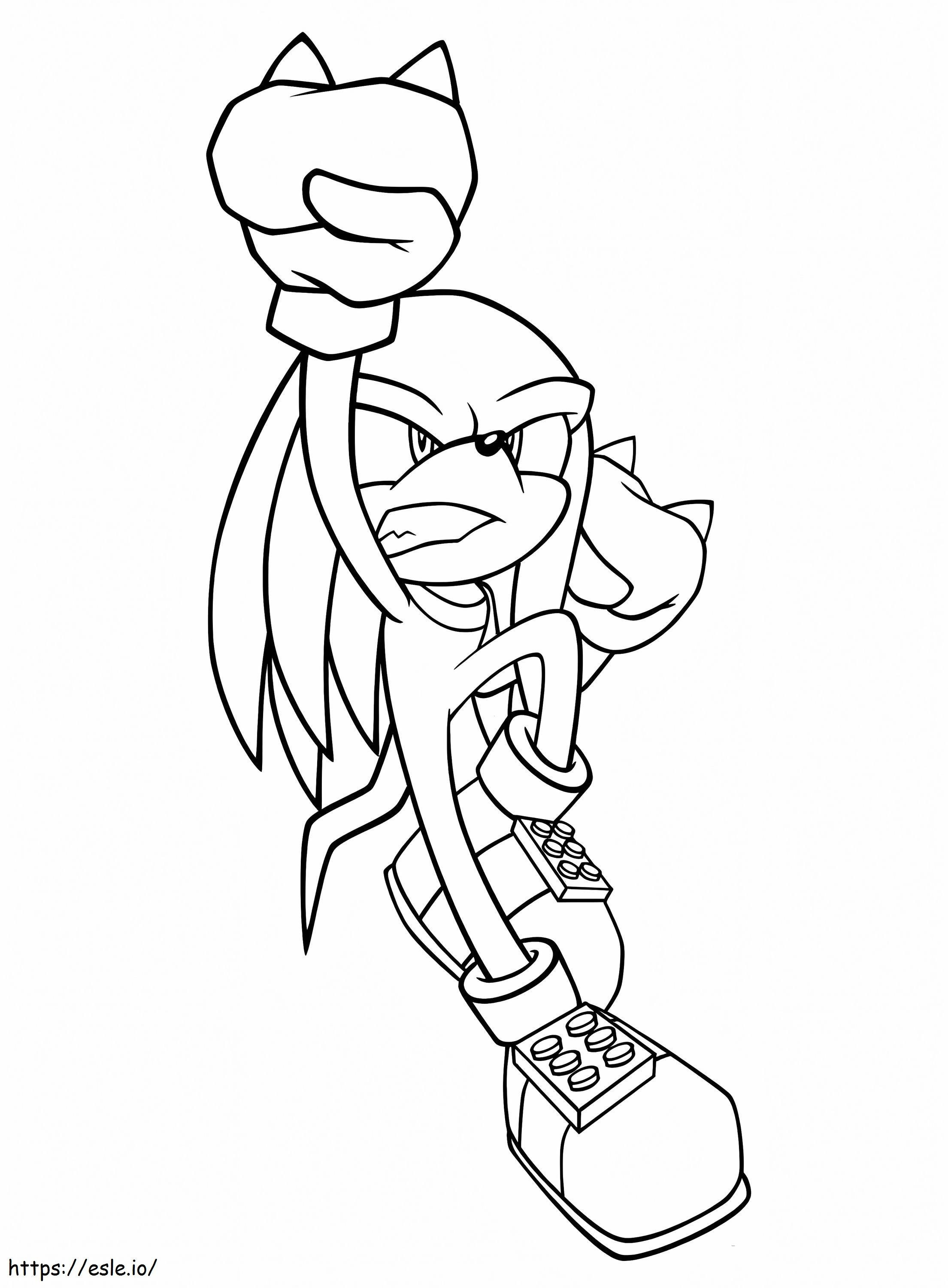 Knuckles The Echidna Punching coloring page
