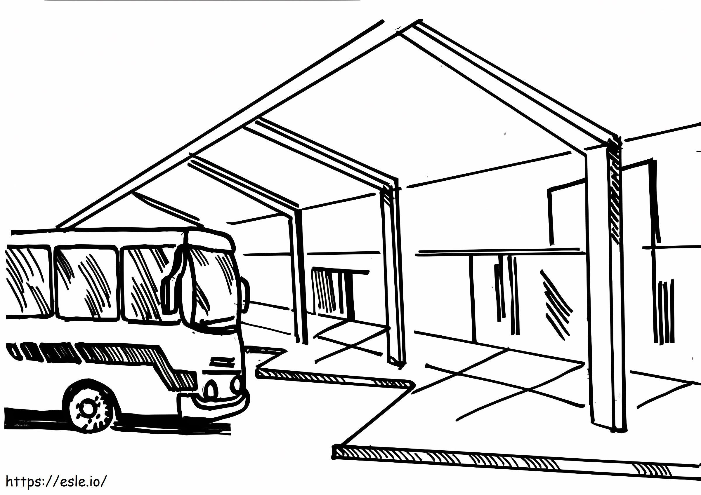Free Printable Bus Stop coloring page