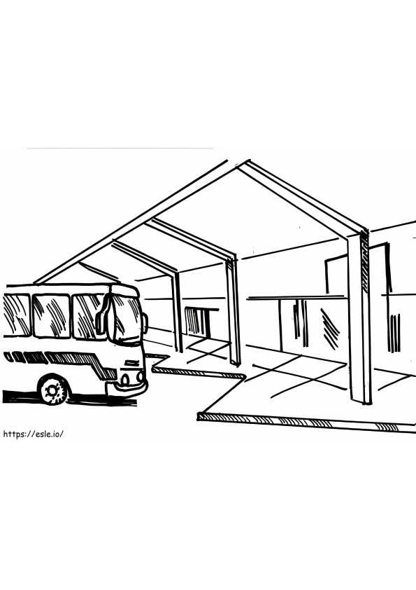 Free Printable Bus Stop coloring page