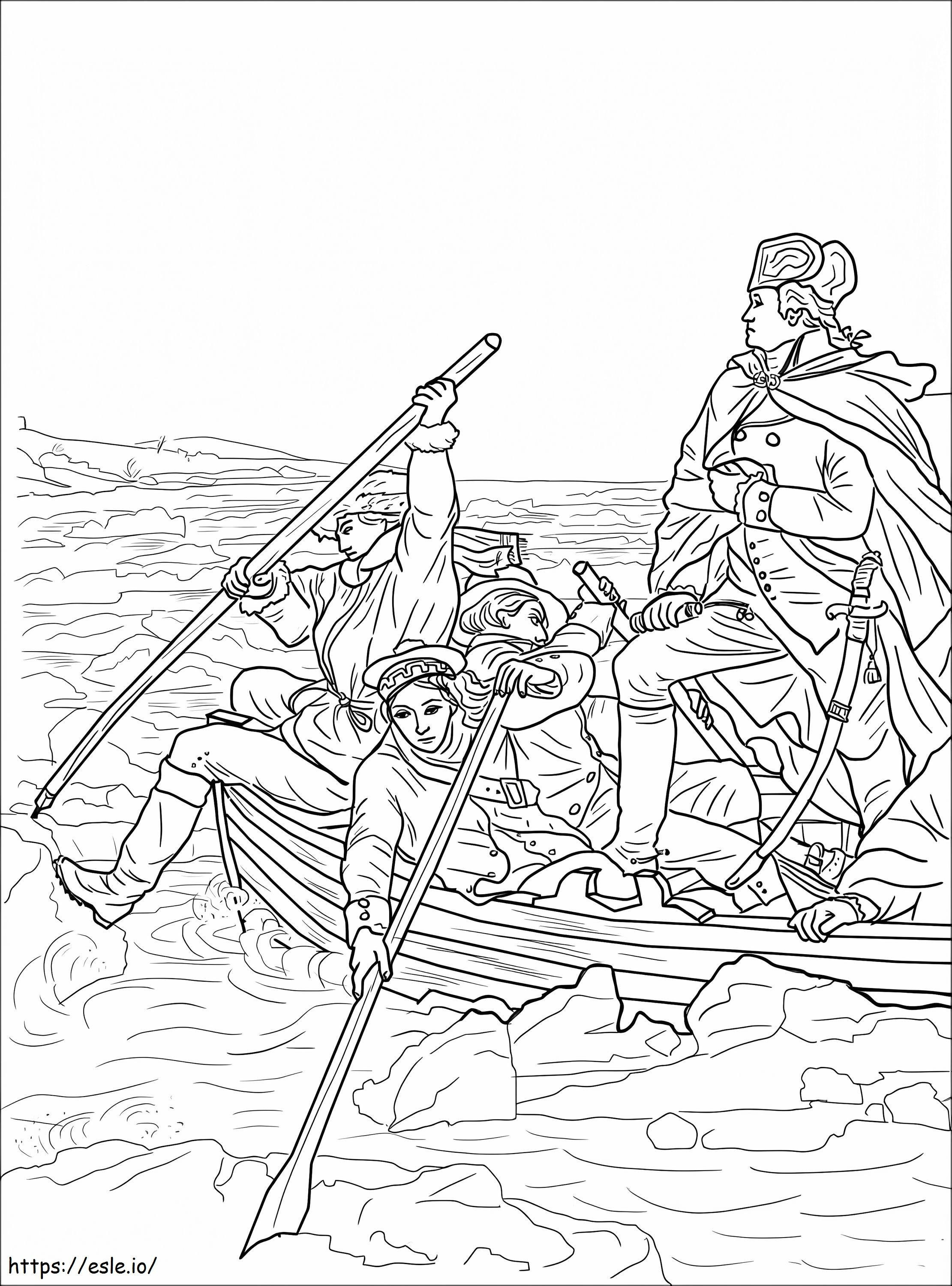 George Washington Crossing The Delaware coloring page