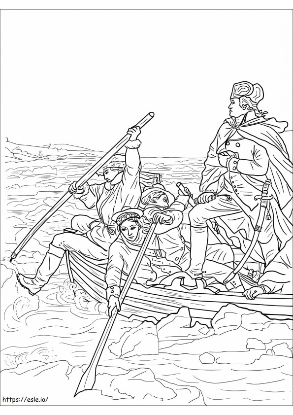 George Washington Crossing The Delaware coloring page