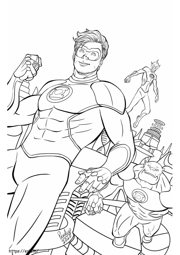 Green Lantern Corp coloring page