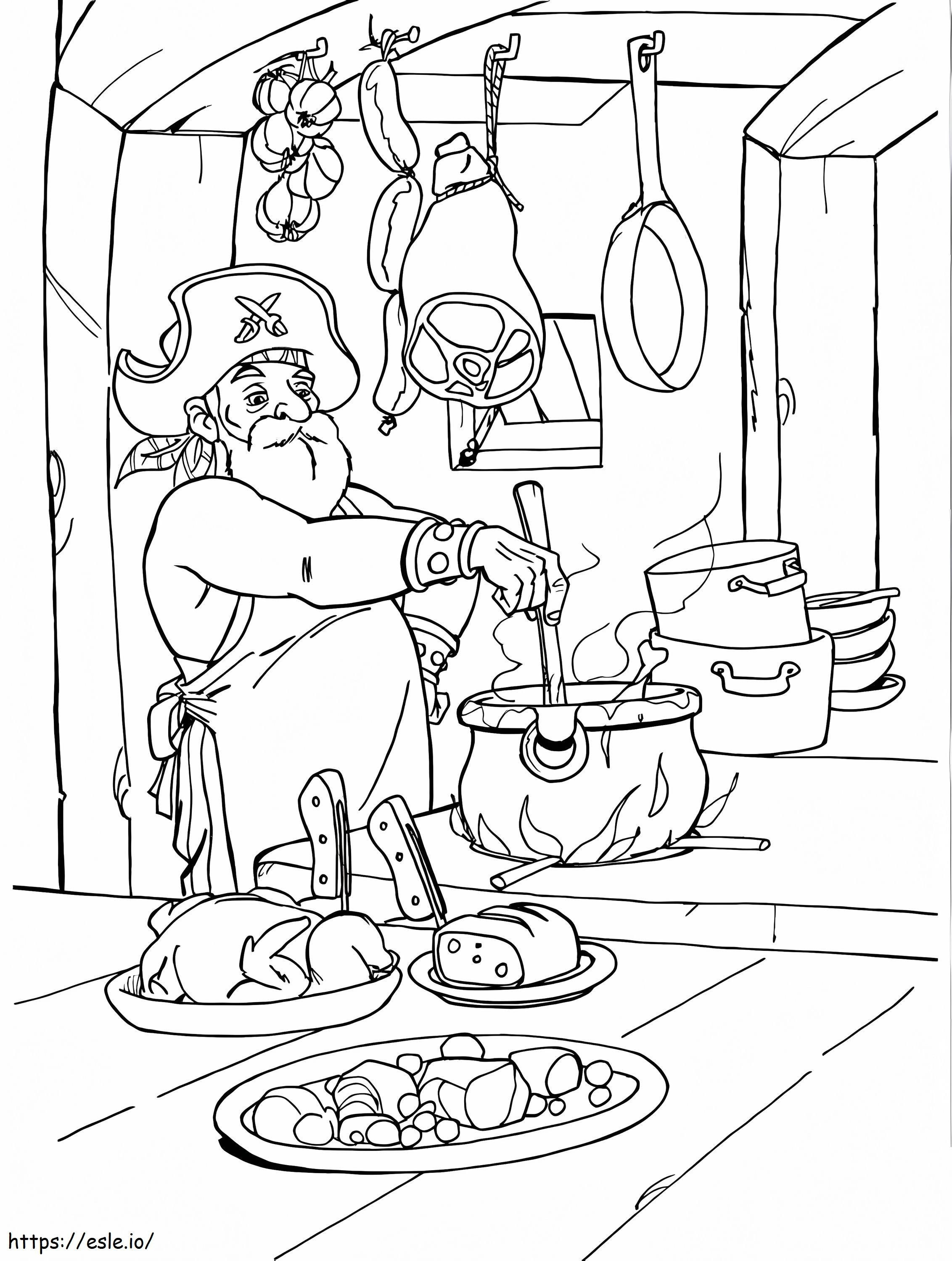 Pirate Cook coloring page