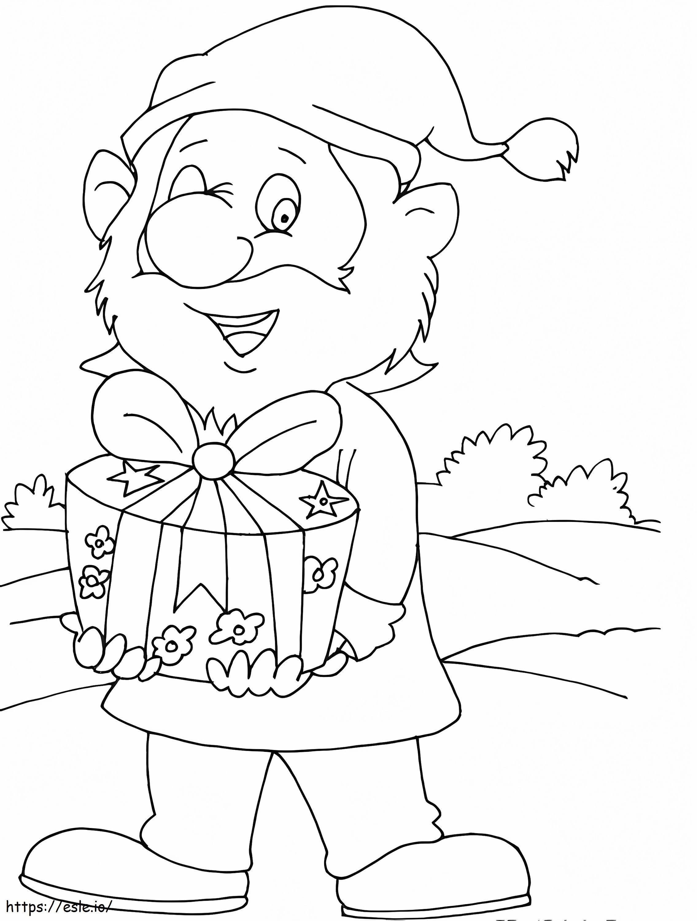 Dwarf And Gift E1649063684152 coloring page