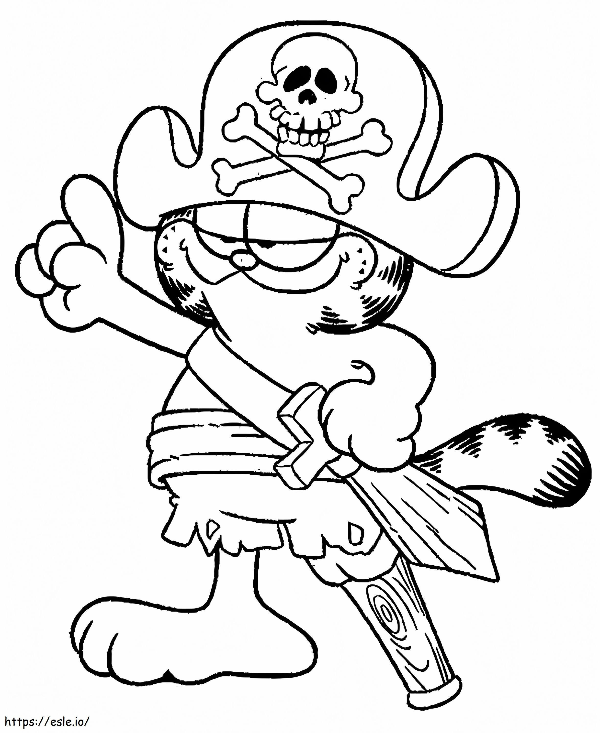 Garfield piratas para colorir