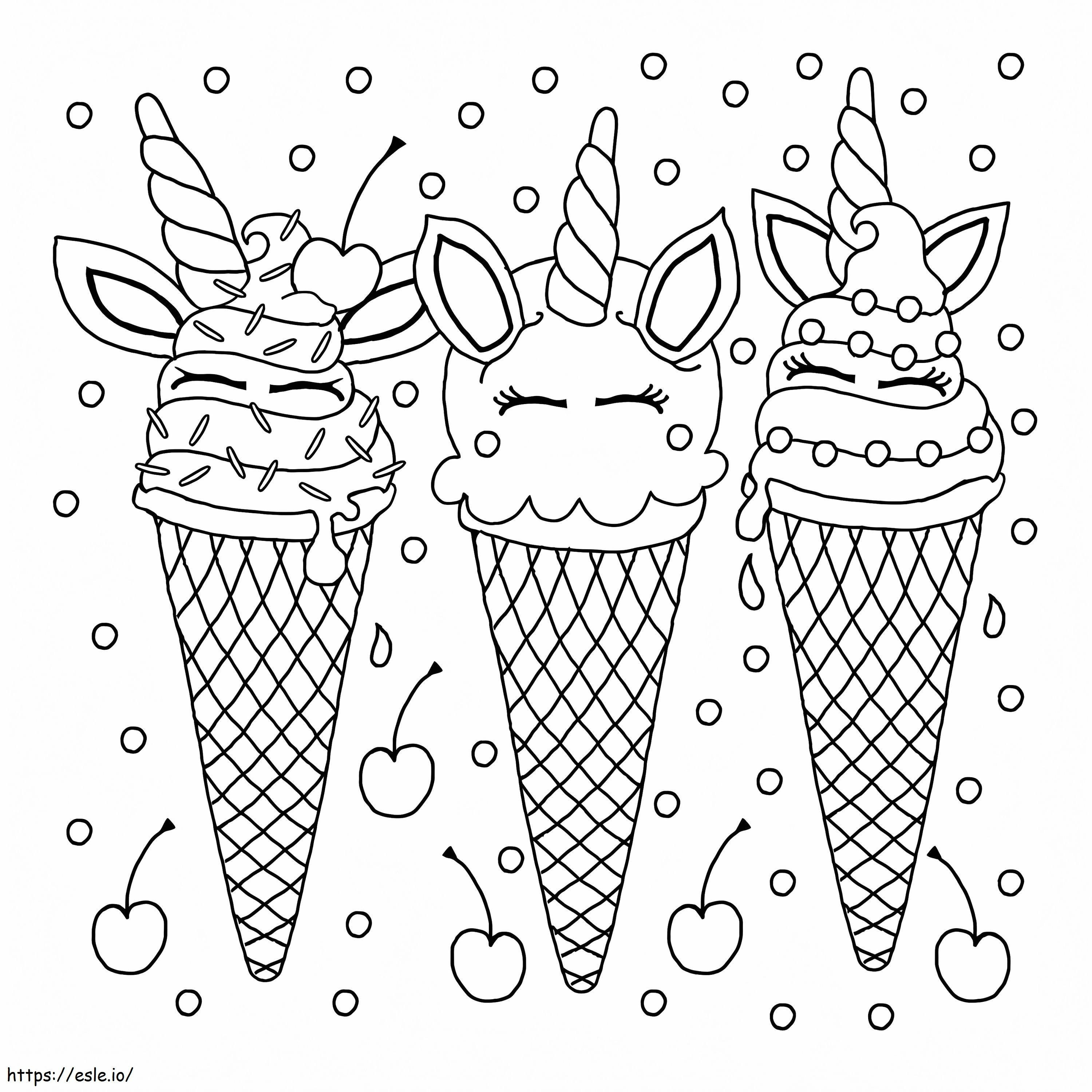 Kawaii Ice Cream 1 coloring page