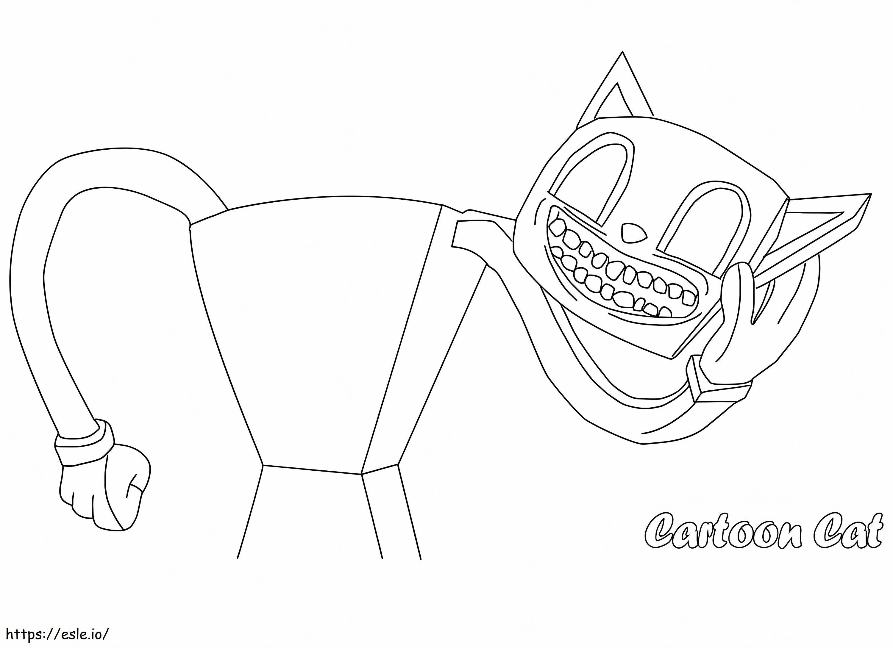 Gato de desenho animado imprimível 1 para colorir