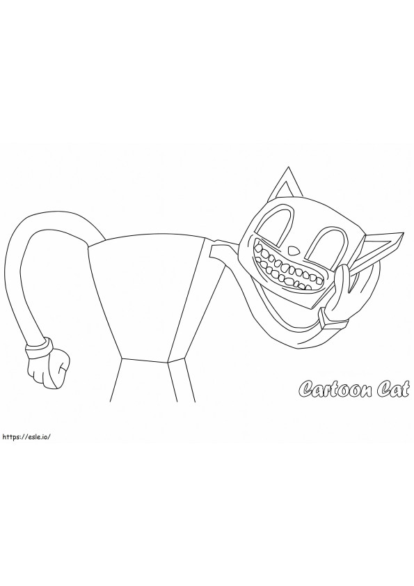 印刷可能な漫画の猫 1 ぬりえ - 塗り絵