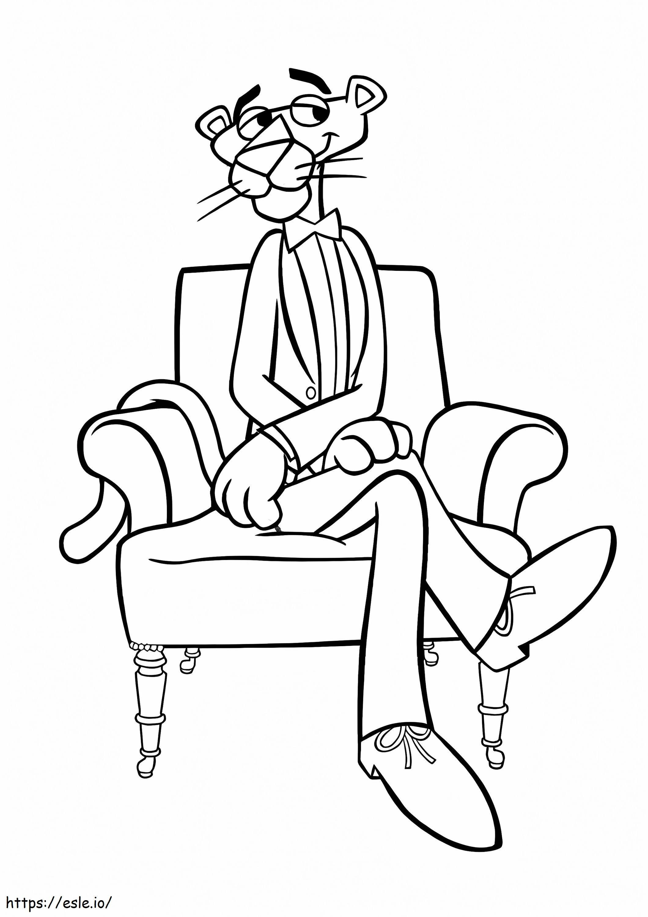 Pink Panther Sitting coloring page