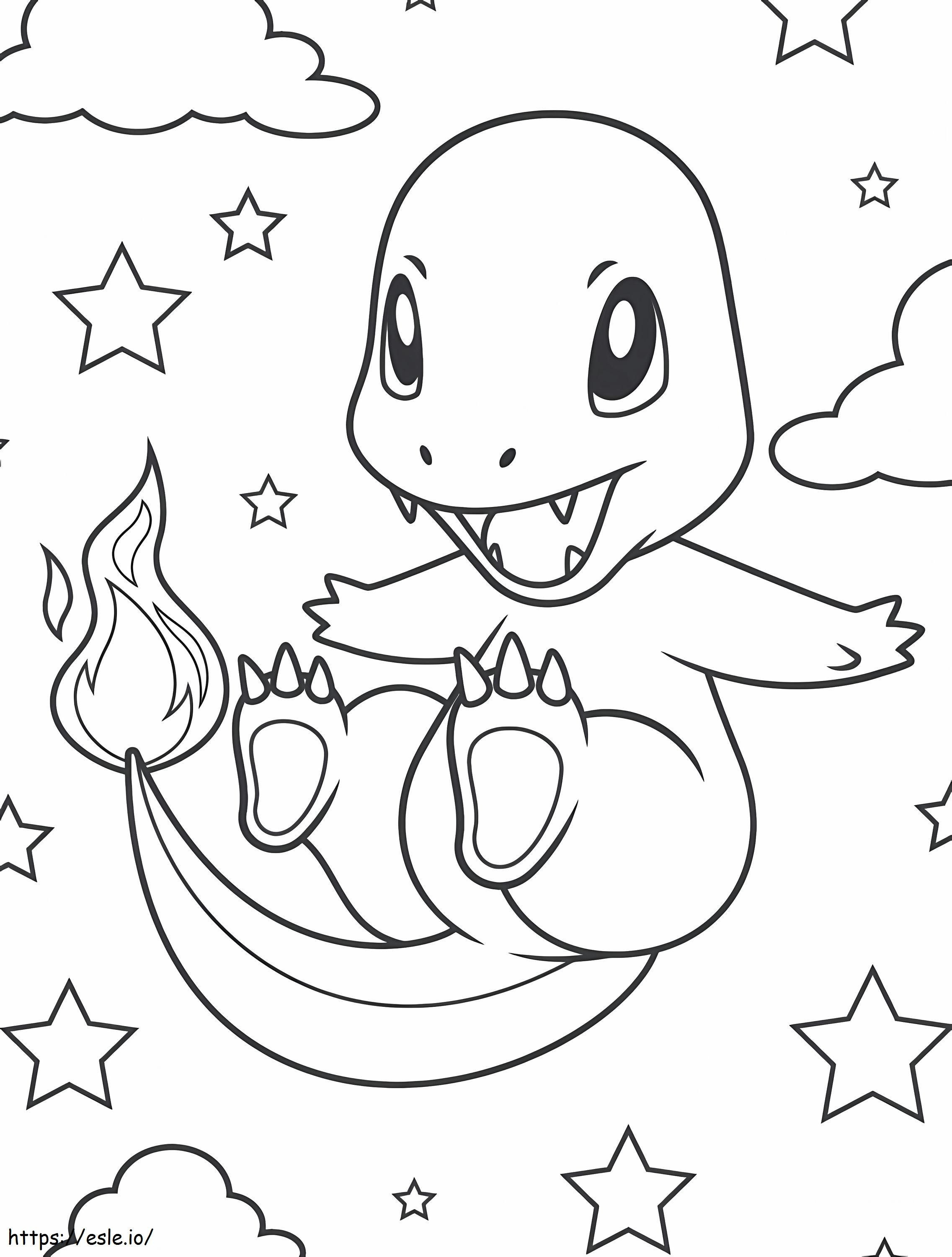 Charmander And Stars coloring page