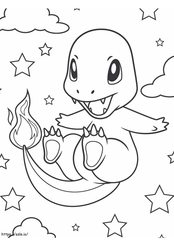 Charmander And Stars coloring page