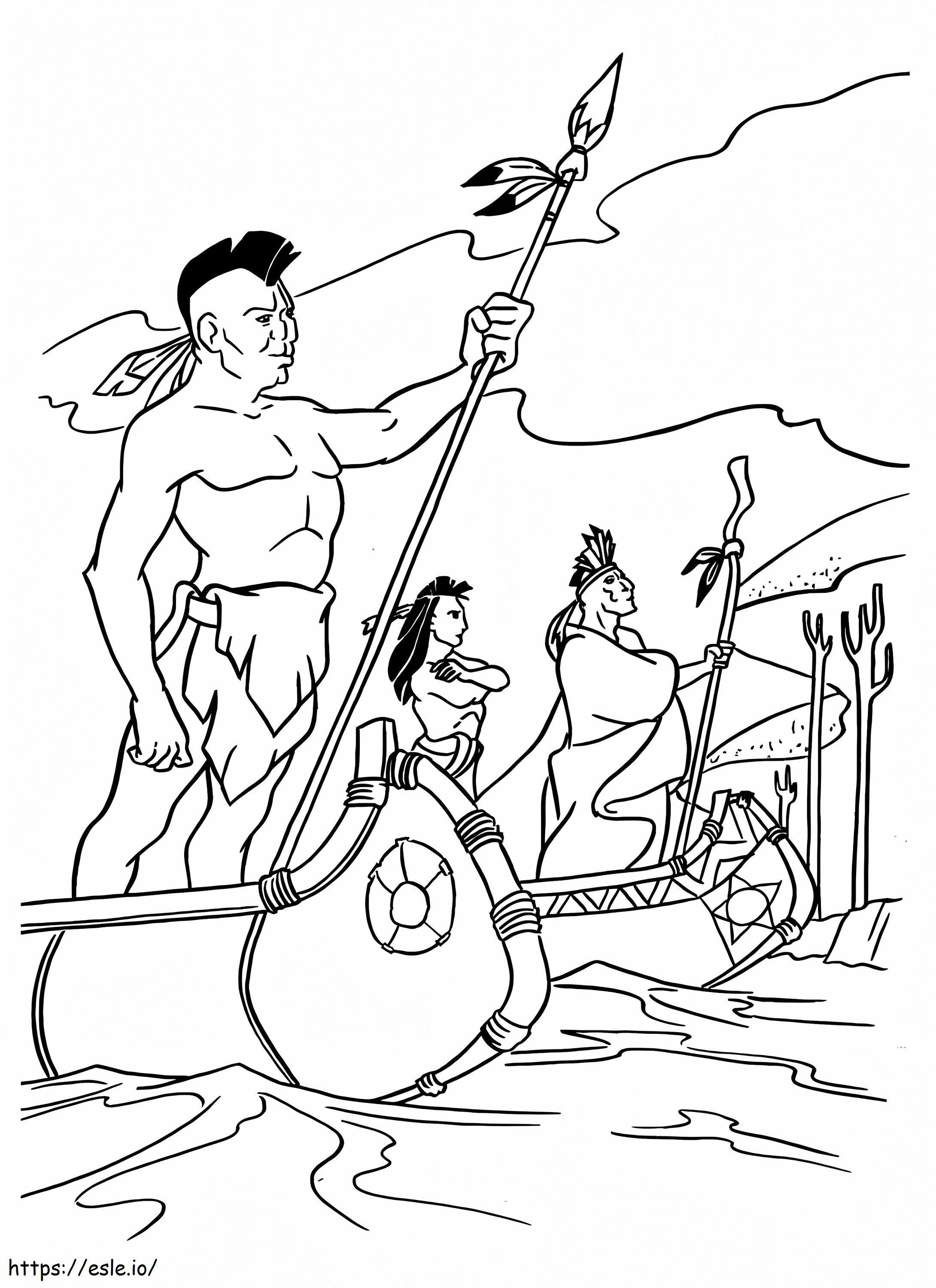Native Americans Are Coming coloring page