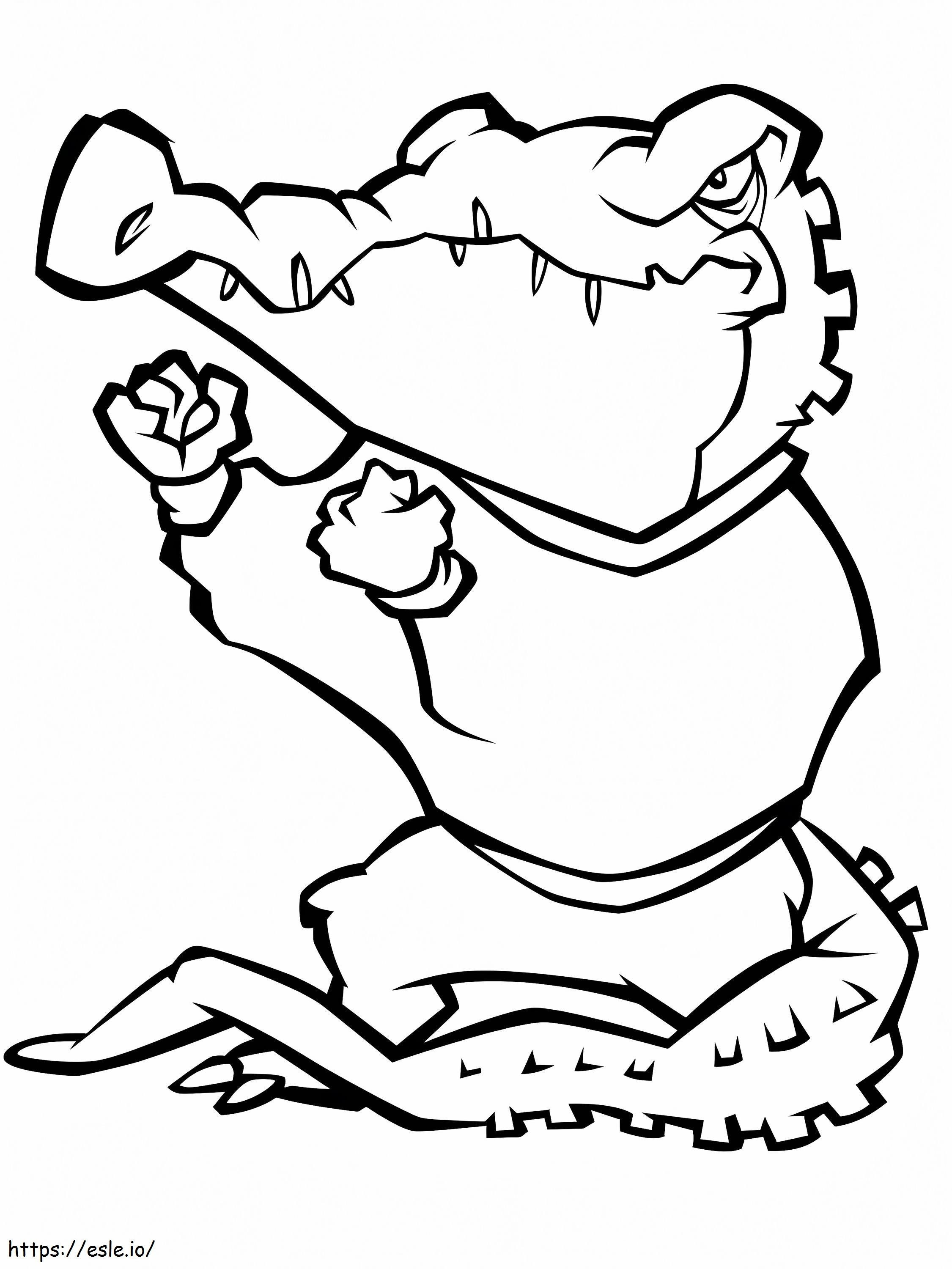 Fighting Alligator coloring page