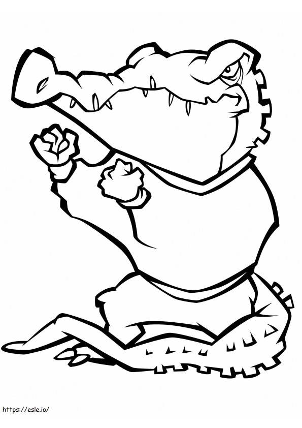 Fighting Alligator coloring page