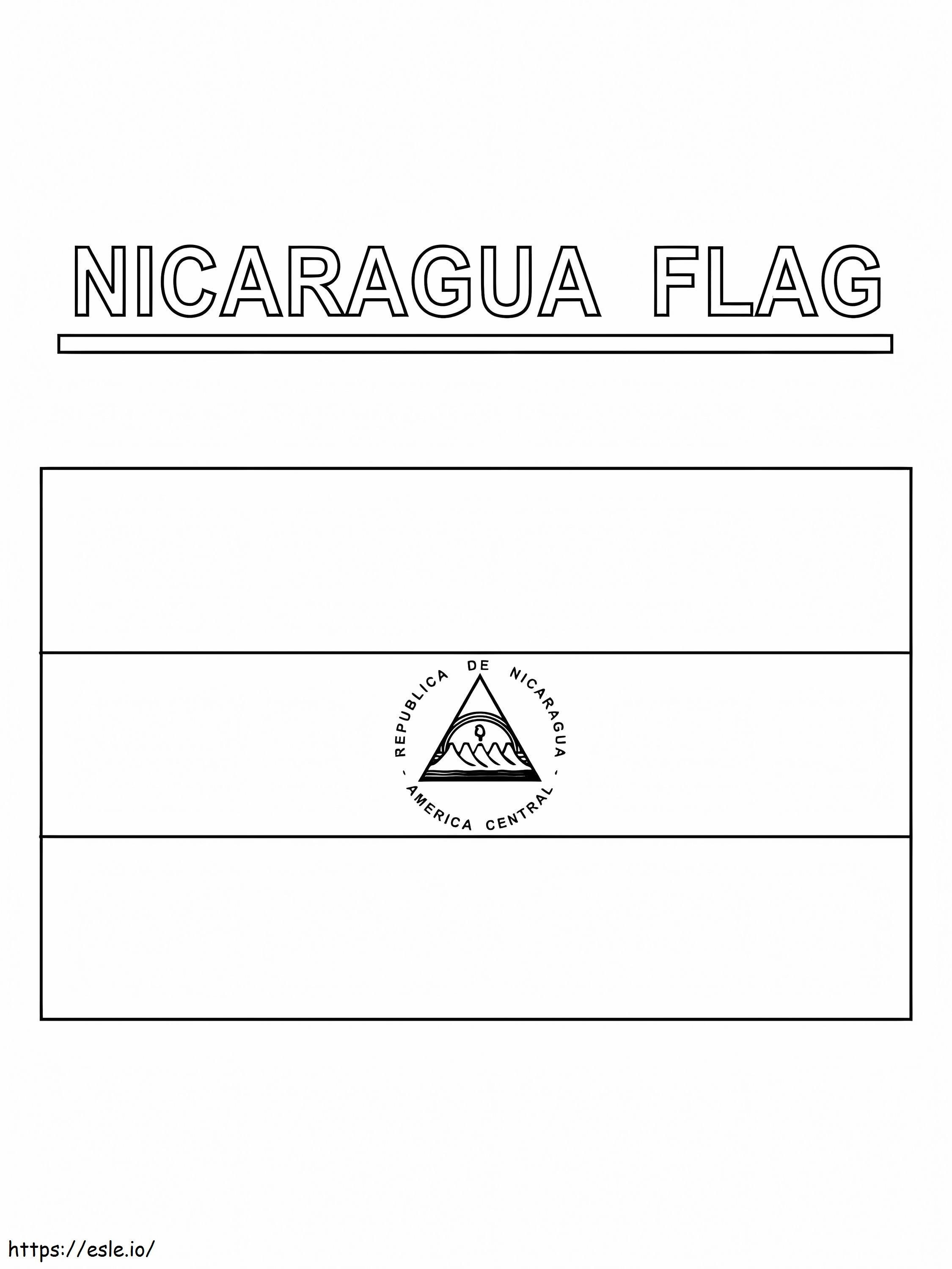 Bandera De Nicaragua para colorear
