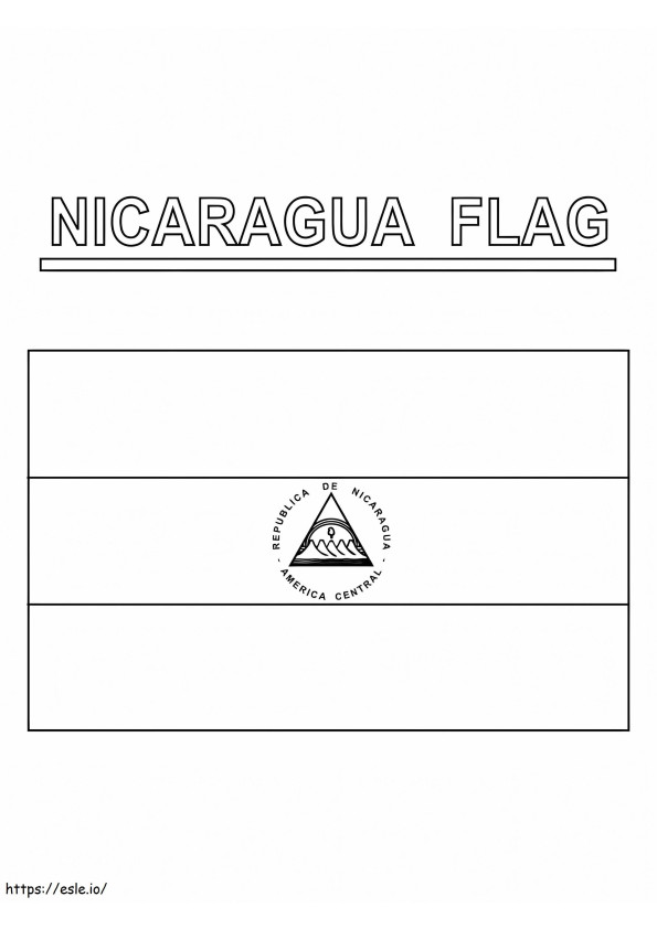 Vlag Van Nicaragua kleurplaat