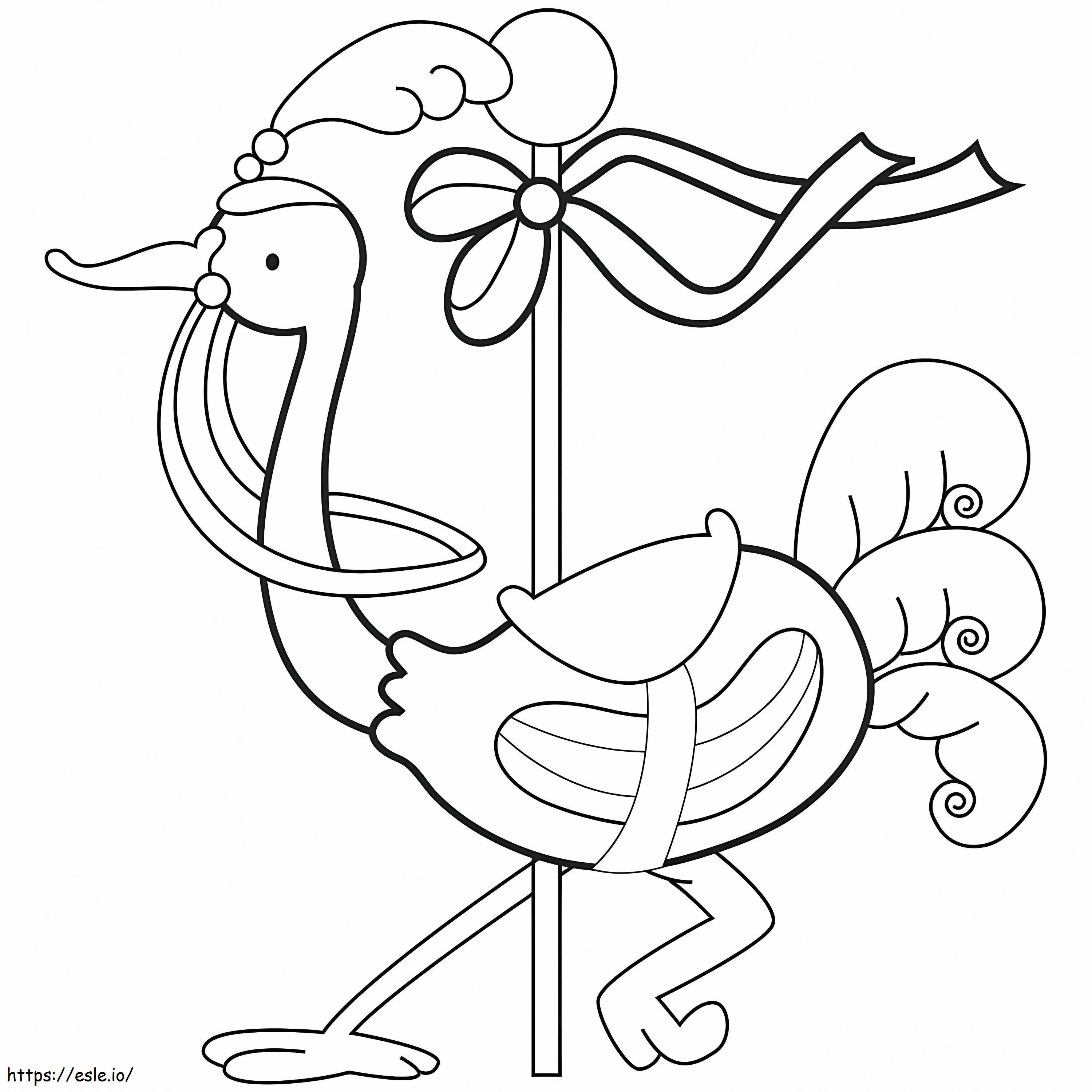Carousel Ostrich For Kid coloring page