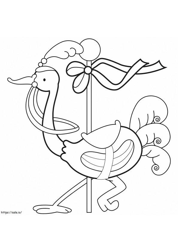 Carrousel Struisvogel Voor Kid kleurplaat