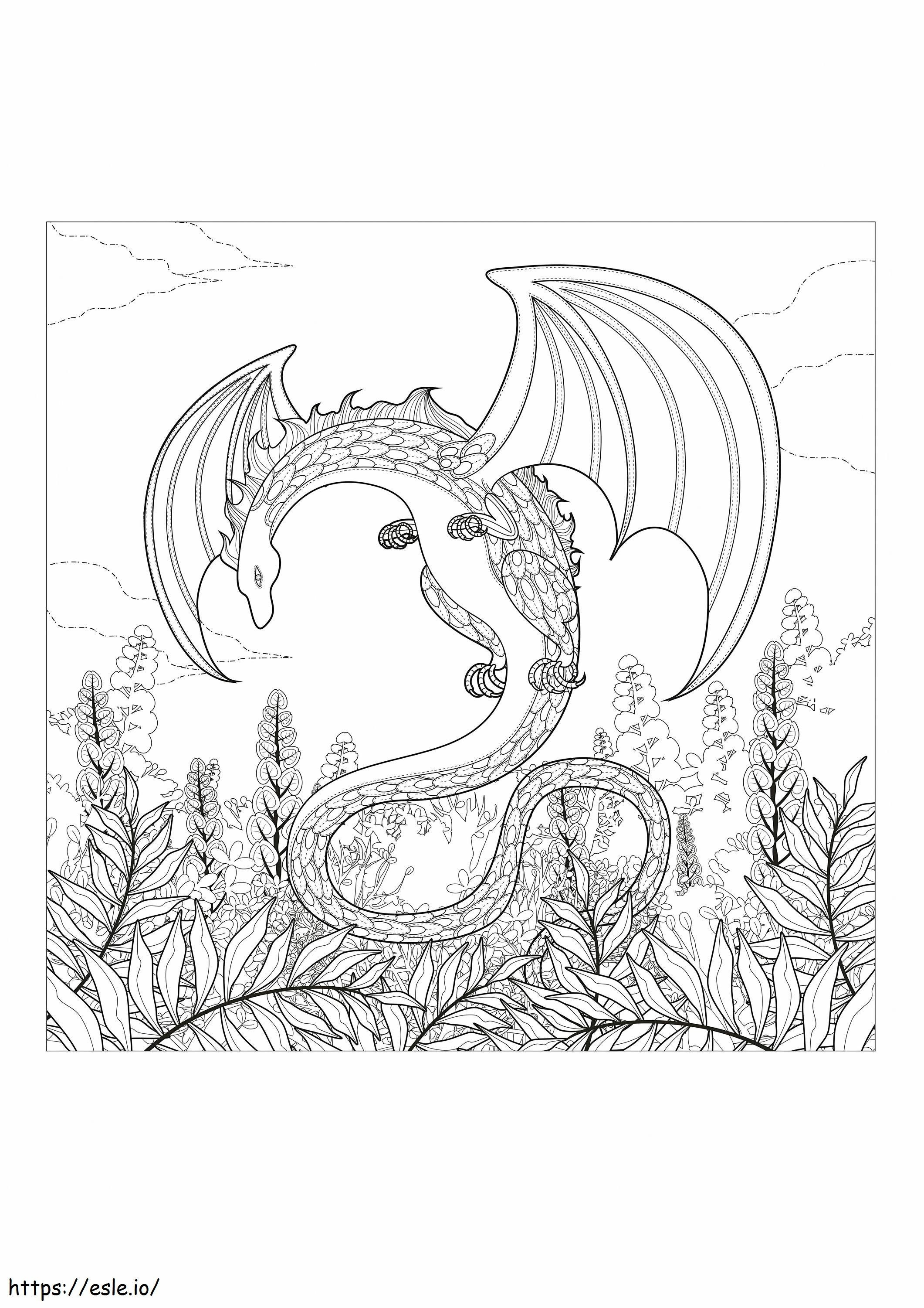 Coloriage Dragon monstrueux à imprimer dessin