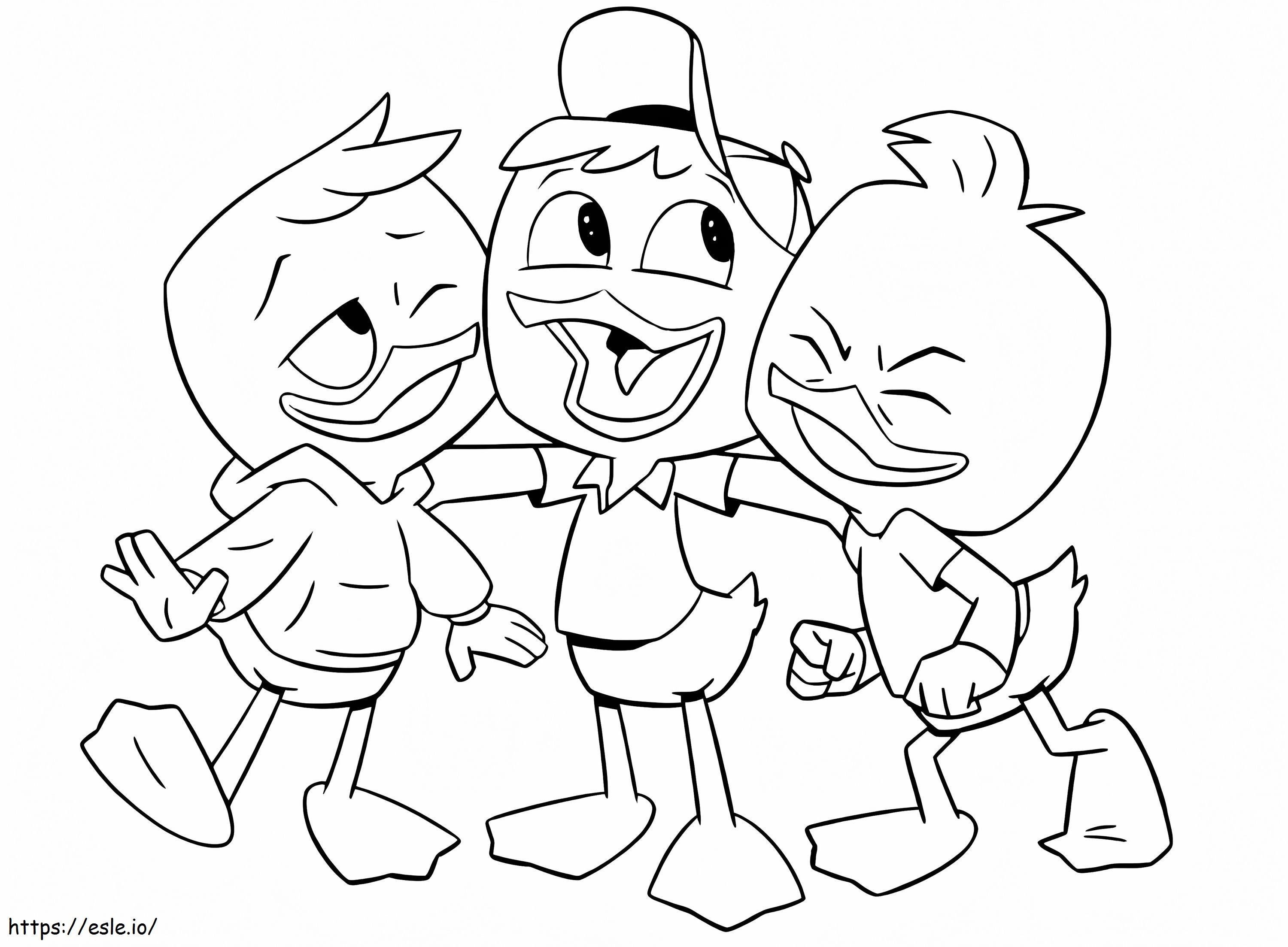 Patos felizes de Ducktales para colorir