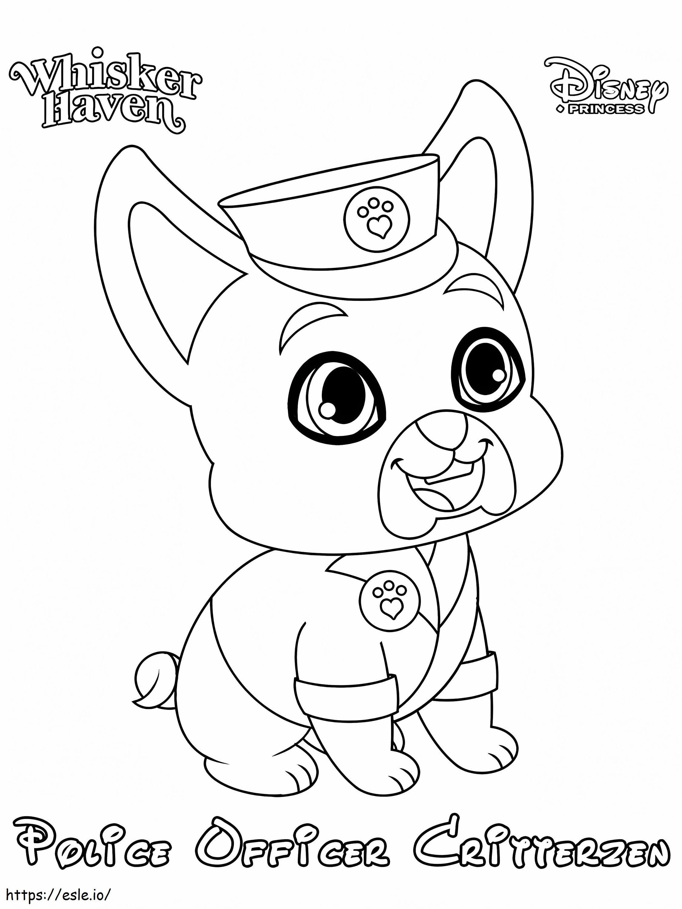 Coloriage  Whisker Haven Officier de police Critterzen Princess Palace Pet à imprimer dessin