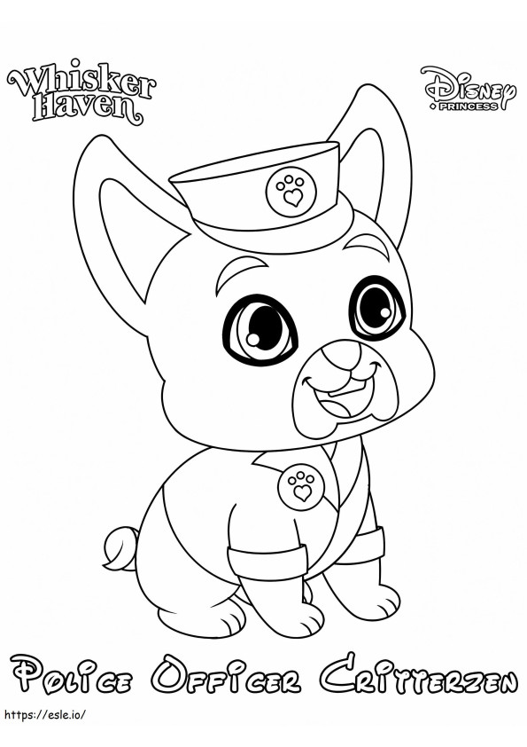 Coloriage  Whisker Haven Officier de police Critterzen Princess Palace Pet à imprimer dessin