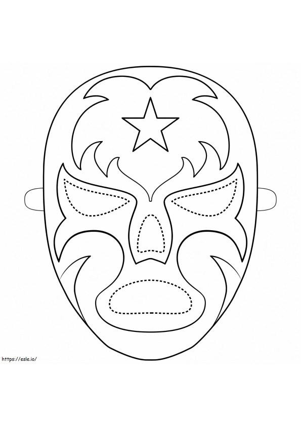 Coloriage Masque de lutteur à imprimer dessin