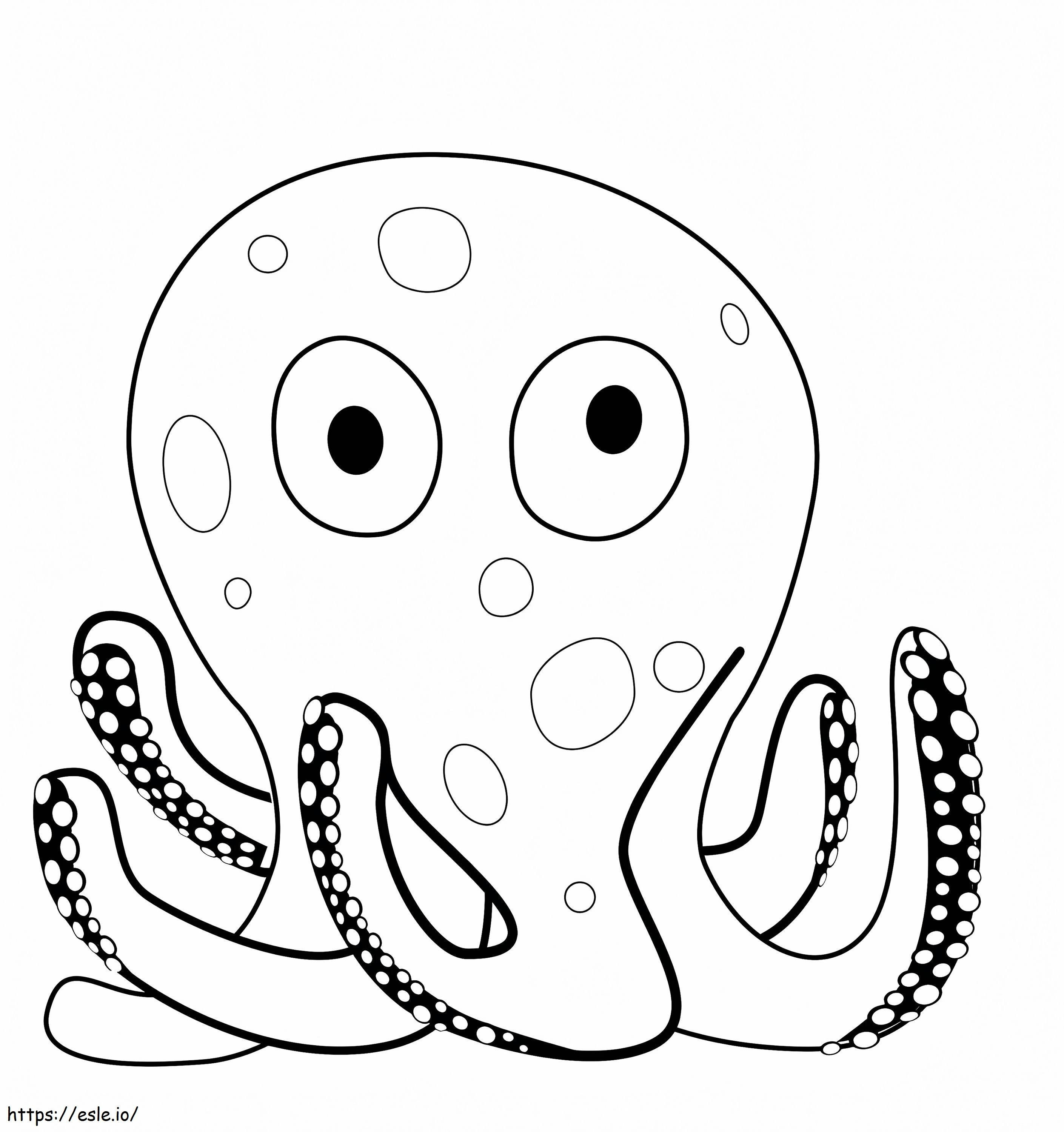  Söpö Octopus A4 värityskuva